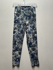 Evolution And Creation Women s Leggings Size Small Blue And Arm Green Florals