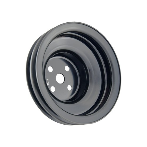 Water Pump Pulley 2 Groove Black Steel Ford 260 289 302 351W 1965-1969 V8 - Picture 6 of 9