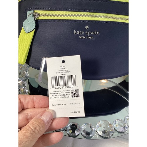 KATE SPADE, NWT, Chelsea Belt Bag, Navy Blazer Blue, Aqua, Lime - Picture 2 of 6
