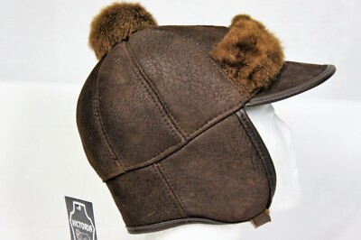 Victoria Unisex Kids Real Sheepskin Shearling Leather Aviator Hat (3 Colors, NWT)