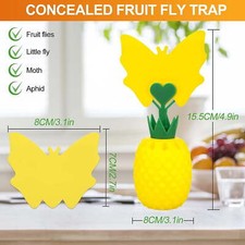 2X Fruit Fly Traps with Sticky Pads For Plant Indoor Outdoor Yellow Gnat Sticky
