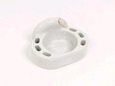 White Ceramic Porcelain Toothbrush and Cup Holder Wall Mount Estate Find