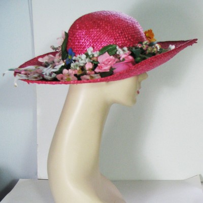 Women’s Floral ⭐️NWT⭐️Straw Sun Hat with Ribbon and Butterfly Accents - Pink Woman main image 3