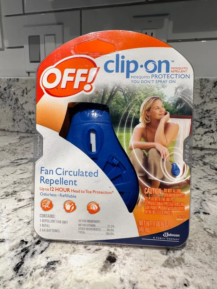 Off Clip On Refillable Fan Circulated Mosquito Repellent W One