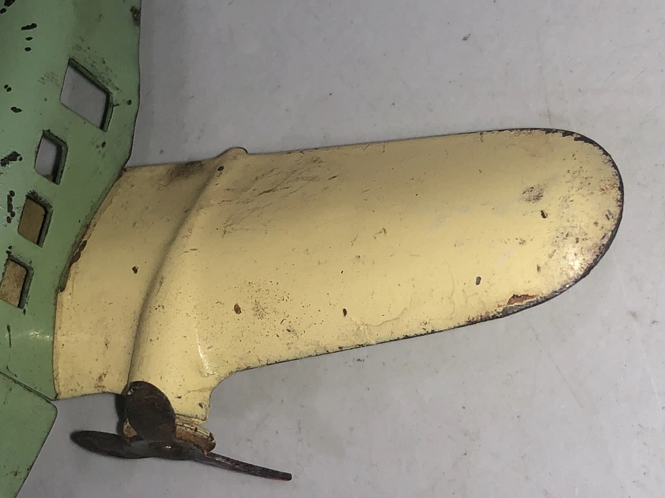 RARO WYANDOTTE AÑOS 30? Avión de acero prensado verde crema Foto 4 de 4