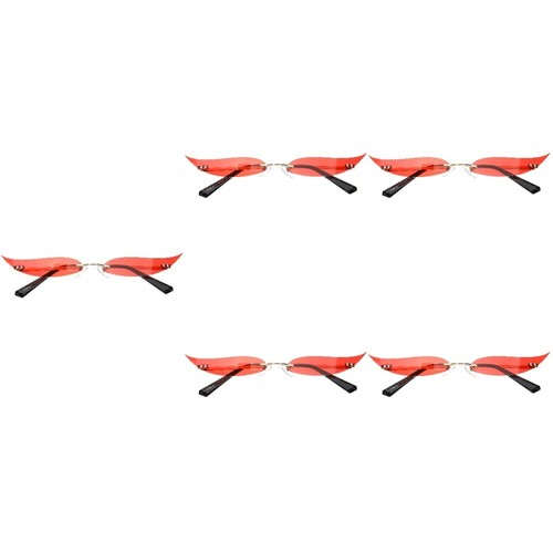 5 Pack Rimless Sunglasses for Girls Hawaii Party Favors Dress