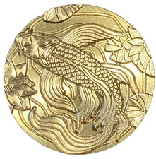 Swiming Koi / Goldfish Wax Seal Stamp head, 1.6" diameter design - Stunning!