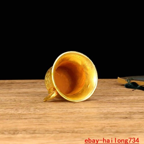 2.8 "Diameter Old China Bronze Gold-plated Flower-and-Bird Pattern Cup - 第 5/8 張圖片