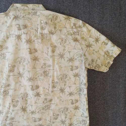 Traders Bay Shirt Mens XL Short Sleeve Button Front Palms Pineapples Cotton - Picture 9 of 14