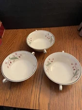 3Vintage Syracuse China O.P.Co  Old Ivory Flat Cream Soup Bowl "Arcadia" Perfect