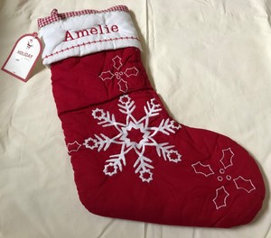 Pottery Barn Kids Snowflakes Red Gingham Quilted Christmas