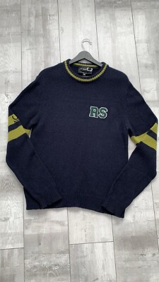 RAF SIMONS x FRED PERRY Knit Sweater Long Size 40 Good Condition Big Logo 