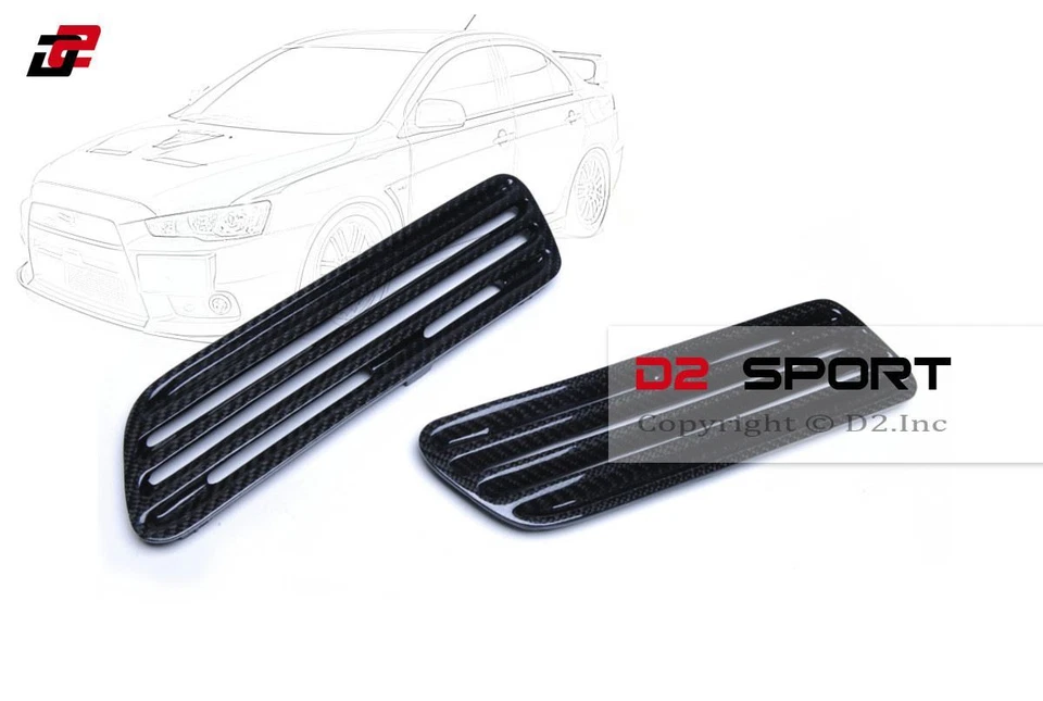 Carbon Fiber Front Air Intake Hood Vent fits Mitsubishi Lancer EVO 10 / Ralliart - Image 2 of 4