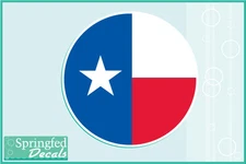 TEXAS STATE FLAG ROUND Vinyl Decal #1 Car Truck Window Sticker CUSTOM SIZE Texan