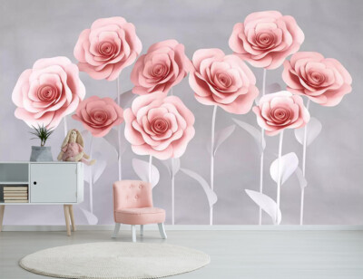 3D Pink Flower ZHU2755 Wallpaper Wall Mural Removable Self-adhesive Zoe