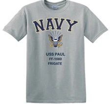 USS PAUL  FF-1080* FRIGATE *EAGLE*SHIRT. OFFICIALLY LICENSED