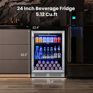Yeego 24" Hold 180 Cans Beverage Refrigerator 34°F-54°F Soda,Beer,Drink Cooler