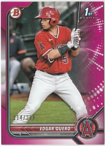 2022 1st Bowman Prospects Fuchsia Border #114/299 #BP-123 Edgar Quero RC Rookie - Picture 1 of 2