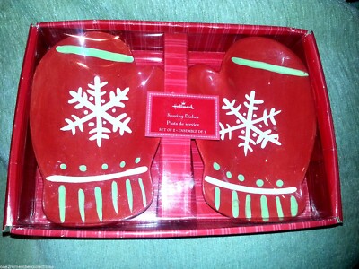 Hallmark Weihnachten Fäustlinge Keramik Servier Geschirr Set Mit 2 Platte Glove