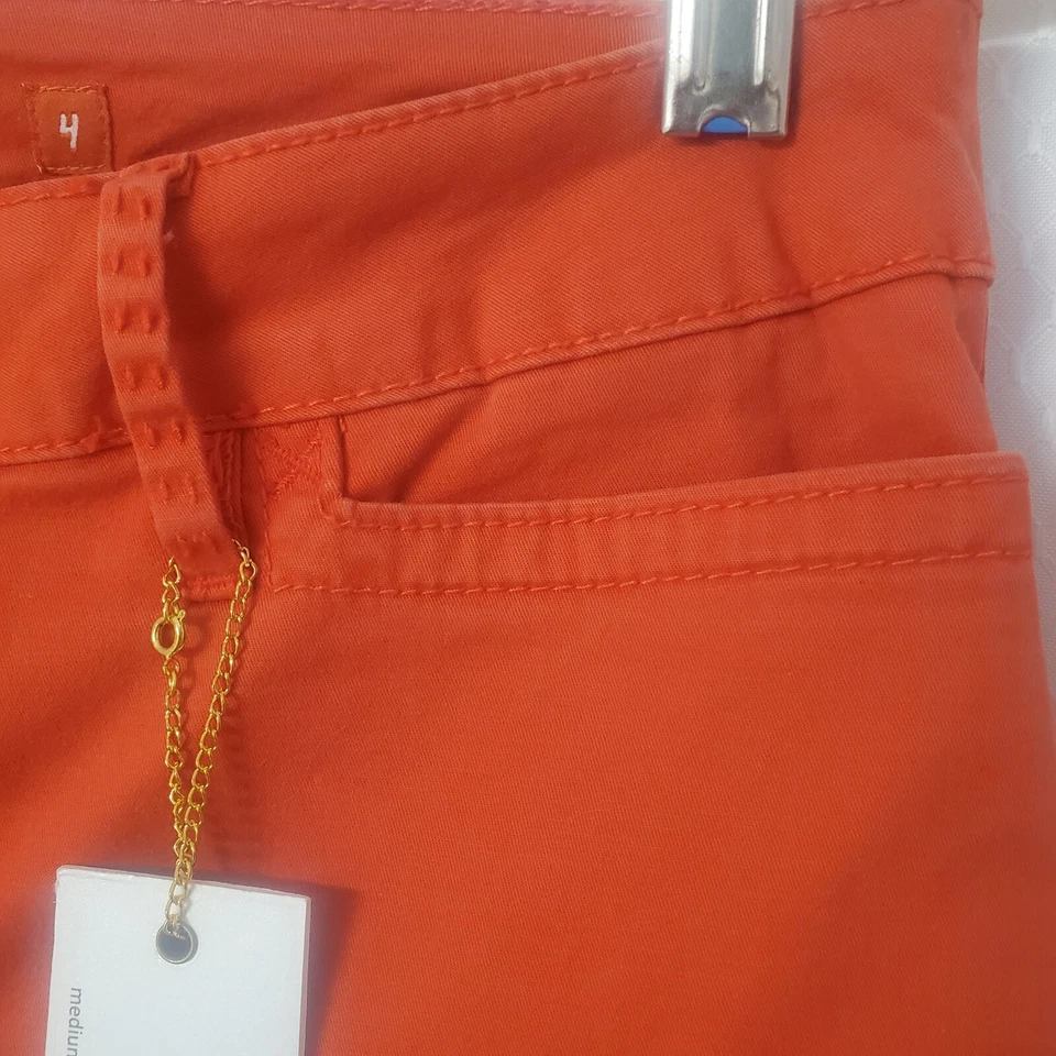 Pantalones capri Christopher azul corto algodón/spandex talla 4 ropa de resort playa tropical Foto 4 de 4