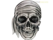 5 Dollar Pirate Skull Piraten Totenkopf Ultra High Relief Palau 1 oz Silber 2017