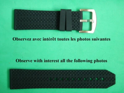 24 MM BRACELET STRAP NOIR TYPE PNEU CRAMPON 4X4 IDÉAL COMPRESSOR PLONGÉE DIVER - Photo 1/4