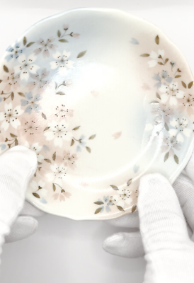 set of 4 Sakura White Pink Cherry Blossom Flower mini Plates