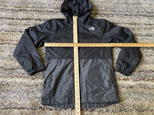 The North Face Fleece Windbreaker Black Gray Jacket Youth Boys Size Large 14/16 - Picture 4 of 12