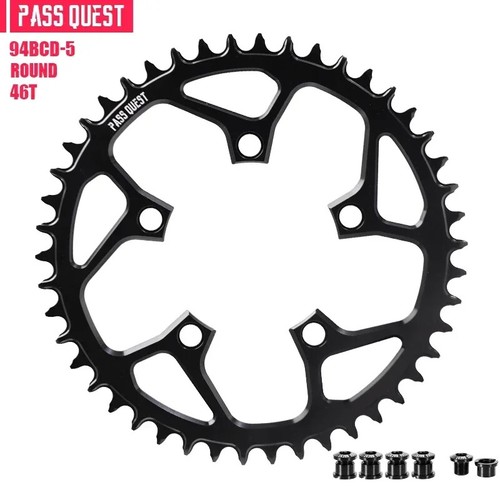 94BCD 5 Bolt Round Narrow Wide Chainring 32T-46T 10 11 12 Speed Bike Chainwheel - Picture 32 of 41