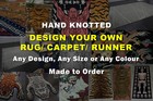 Personalised Custom Rug Carpet Runner -Any Design , Size and Colour -Handknotted