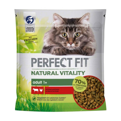 Perfect Fit Natürliche Vitalität Rind Hühnchen 650g Trockenfutter für Katzen