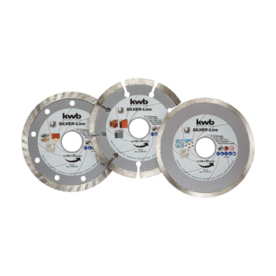 KWB SET 3 Scheiben Diamond Silver Line 115x22 Trennschleifer für Schleifmaschinen Ango