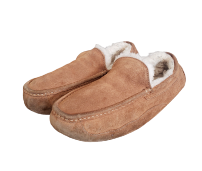 UGG Ascot Slippers Leather Sheepskin chestnut Brown House  display picture 3