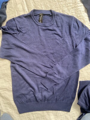 Essentials Rundhals Strick Herren Pullover - Größe S - Blau