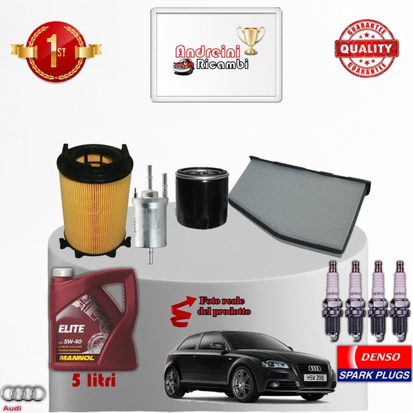 Inspektionskit Filter ÖL Kerzen FüR Audi A3 II 1.6 75KW 102CV Von 2006->-image