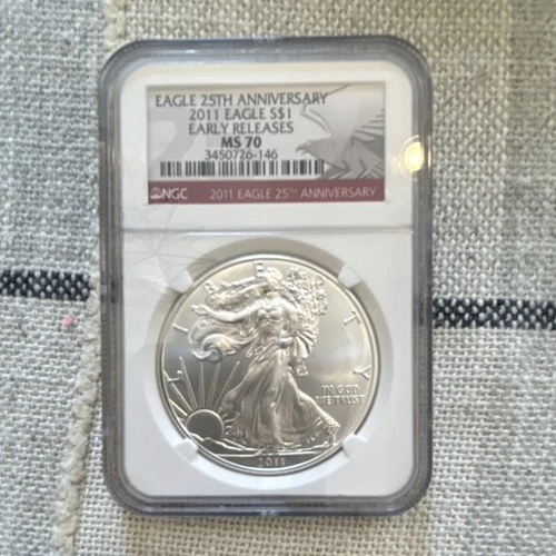 U.S. Mint American Eagle 2011 NGC MS 70 1 oz Silver 25th Anniversary