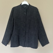 Eileen Fisher Linen Blend Jacket Women XL Qui...