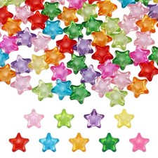 100pcs 11mm Acrylic Crystal Star Beads Star Charm Spacer Beads Multicolored