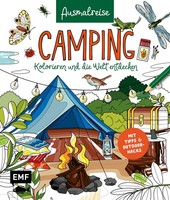 Ausmalbuch Camping 50 Seiten, Entspannung, Reisemomente, Malbuch
