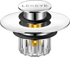 LEKEYE Tub Stopper  Shower Drain Hair Catcher  Pop-Up Drain Stopper with Strai