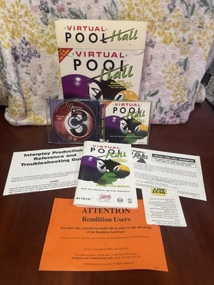 Virtual Pool Hall Big Box PC Game Complete w/ Manual & Inserts Interplay