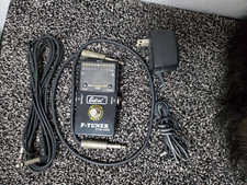 F-Tuner FTN-525 Chromatic Tuner Pedal W Power Supply and 2 Cables WORKING