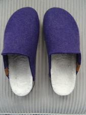 Sanita Felt Wool Clog Fleece Lining Purple Wo...