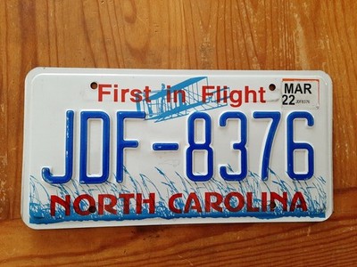 1 x Original USA Nummernschild aus NORTH CAROLINA - THE FIRST IN FLIGHT STATE***
