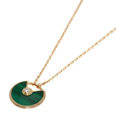 CARTIER Amulett Malachit Diamant Collier K18 Rotgold Damen [gebraucht]