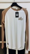 BNWT BEE INSPIRED RIPPED QRMS LONG SLEEVE T SHIRT SIZE MEDIUM WHITE/ SAND ARMS