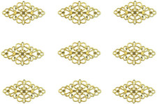 40Pcs Filigree Flower Plate Charms,Hollowed-Out Rhombic Pendant Connector for DI