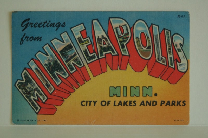Greetings from Minneapolis , Minn  Vintage Postcard