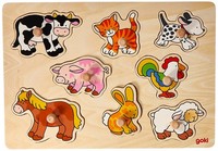 Goki 57873 - Steckpuzzle - Bauernhof Vii, 30 X 21 Cm (Us Import)