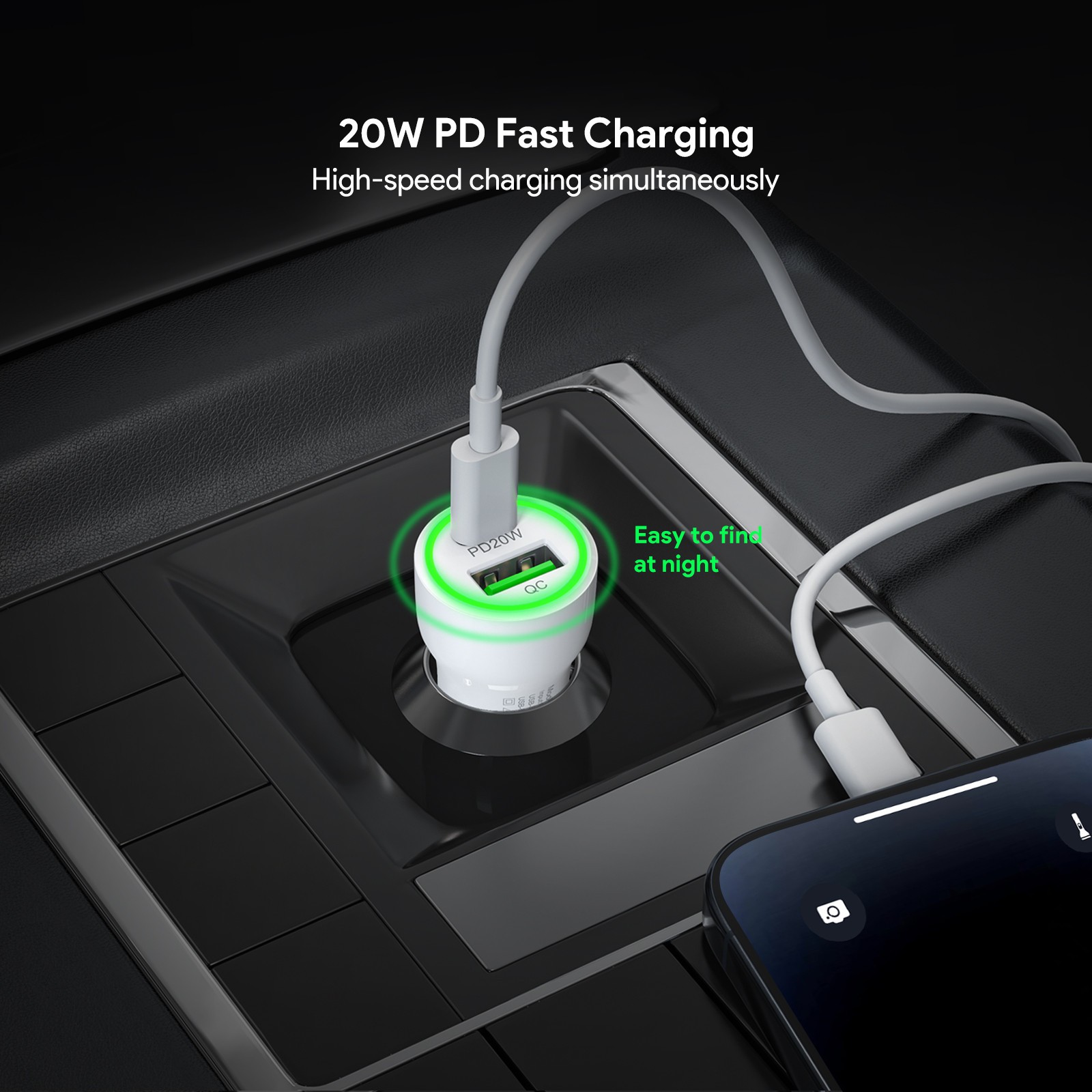 For Boost Mobile Celero5G Velocity 20W PD + QC 3.0 USB Car Charger ...